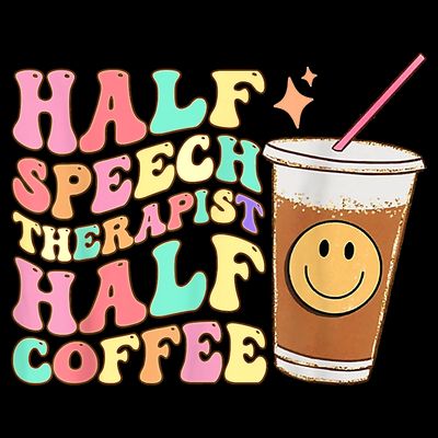 Groovy Half Speech Therapist Half Coffee SLP Speech Therapy T-Shirt