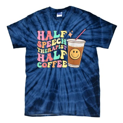 Groovy Half Speech Therapist Half Coffee SLP Speech Therapy Tie-Dye T-Shirt