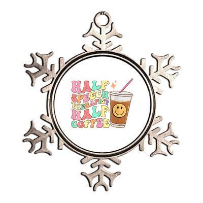 Groovy Half Speech Therapist Half Coffee SLP Speech Therapy Metallic Star Ornament