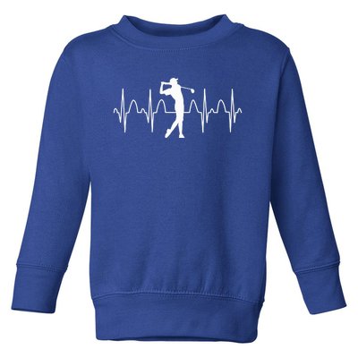 Golfer Heartbeat Sports Hobby Gift Cool Golf Club Golfing Golf Gift Toddler Sweatshirt