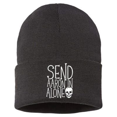 Ghost Hunting Send Aaron In Alone Ghost Hunter Halloween Sustainable Knit Beanie