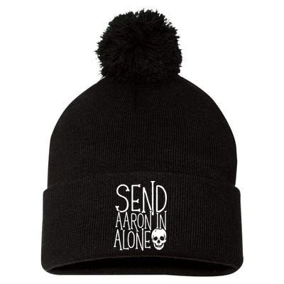 Ghost Hunting Send Aaron In Alone Ghost Hunter Halloween Pom Pom 12in Knit Beanie