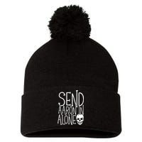 Ghost Hunting Send Aaron In Alone Ghost Hunter Halloween Pom Pom 12in Knit Beanie