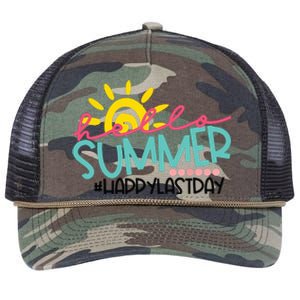 Graduation Hello Summer Happy Last Day Teacher Retro Rope Trucker Hat Cap