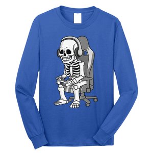 Gaming Halloween Skeleton Scary Gamer Long Sleeve Shirt