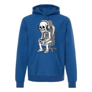 Gaming Halloween Skeleton Scary Gamer Premium Hoodie