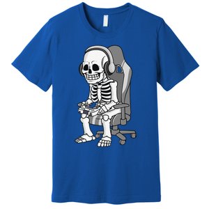 Gaming Halloween Skeleton Scary Gamer Premium T-Shirt