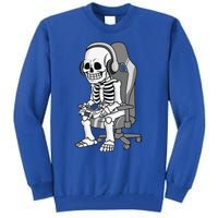 Gaming Halloween Skeleton Scary Gamer Tall Sweatshirt