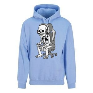 Gaming Halloween Skeleton Scary Gamer Unisex Surf Hoodie