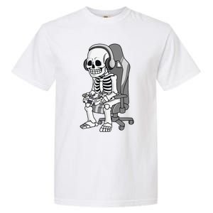 Gaming Halloween Skeleton Scary Gamer Garment-Dyed Heavyweight T-Shirt