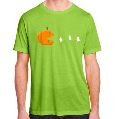 Gamer Halloween Scary Pumpkin Eating Ghost Gift Adult ChromaSoft Performance T-Shirt