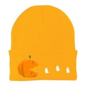 Gamer Halloween Scary Pumpkin Eating Ghost Gift Knit Cap Winter Beanie