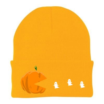 Gamer Halloween Scary Pumpkin Eating Ghost Gift Knit Cap Winter Beanie