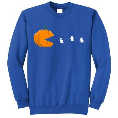 Gamer Halloween Scary Pumpkin Eating Ghost Gift Sweatshirt