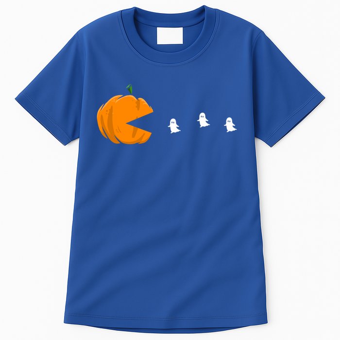 Gamer Halloween Scary Pumpkin Eating Ghost Gift Tall T-Shirt