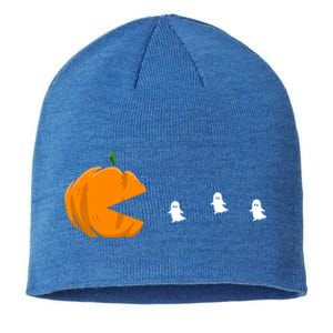 Gamer Halloween Scary Pumpkin Eating Ghost Gift Sustainable Beanie