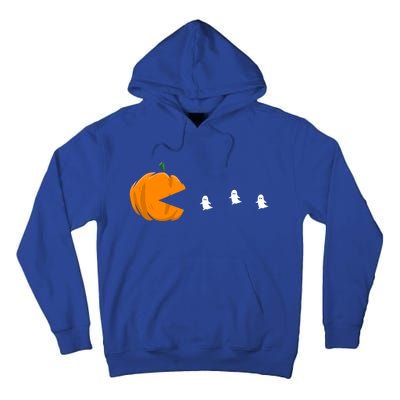 Gamer Halloween Scary Pumpkin Eating Ghost Gift Tall Hoodie