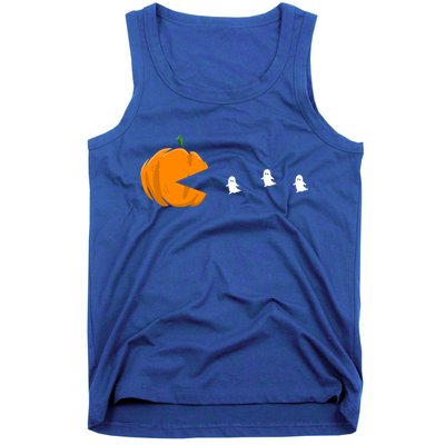 Gamer Halloween Scary Pumpkin Eating Ghost Gift Tank Top