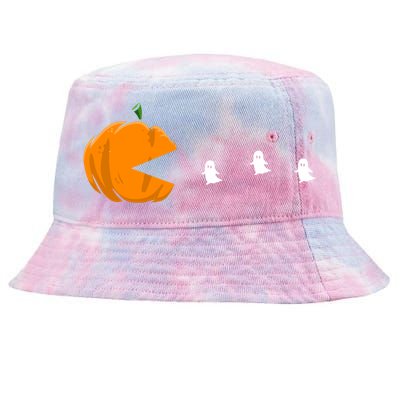 Gamer Halloween Scary Pumpkin Eating Ghost Gift Tie-Dyed Bucket Hat