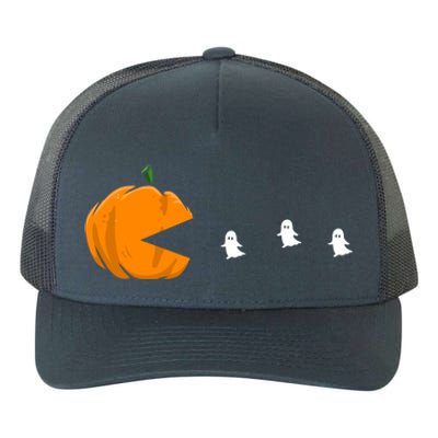 Gamer Halloween Scary Pumpkin Eating Ghost Gift Yupoong Adult 5-Panel Trucker Hat