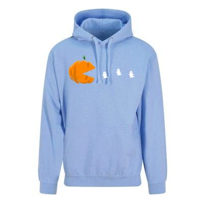 Gamer Halloween Scary Pumpkin Eating Ghost Gift Unisex Surf Hoodie