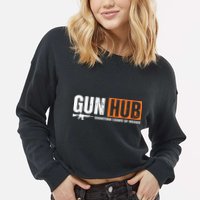 Gun Hub Shooting Loads Of Brass Cropped Pullover Crew