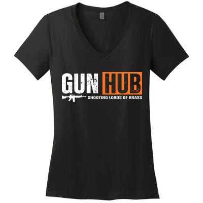 Gun Hub Shooting Loads Of Brass Women's V-Neck T-Shirt