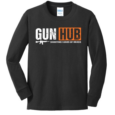 Gun Hub Shooting Loads Of Brass Kids Long Sleeve Shirt