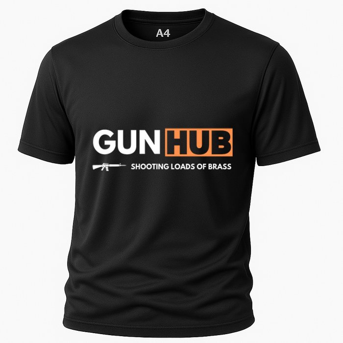 Gun Hub Shooting Loads Of Brass Cooling Performance Crew T-Shirt