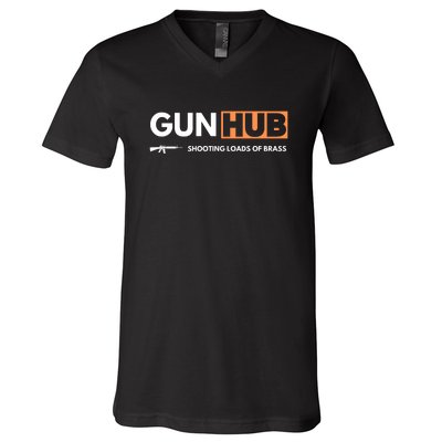 Gun Hub Shooting Loads Of Brass V-Neck T-Shirt