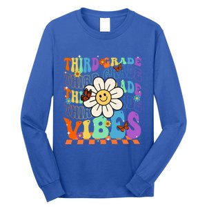 Groovy Hippie Smile Third Grade Vibes Back To School Gift Long Sleeve Shirt