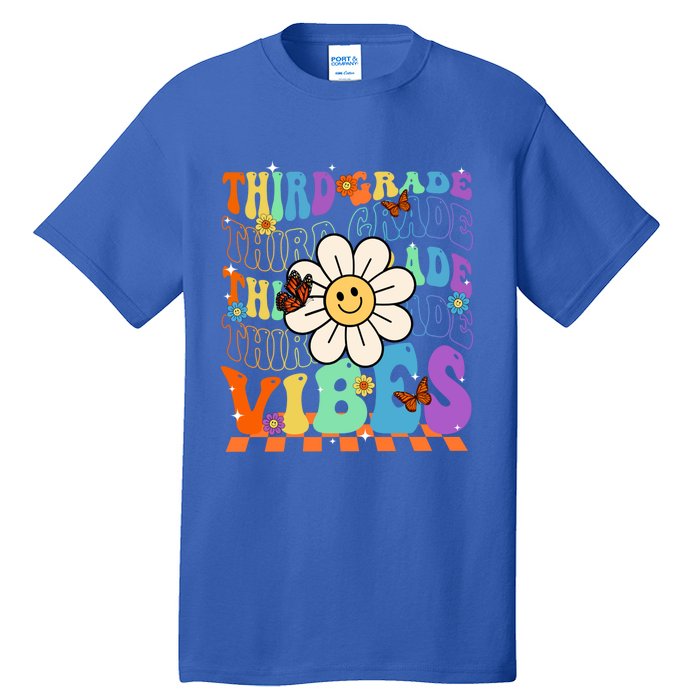 Groovy Hippie Smile Third Grade Vibes Back To School Gift Tall T-Shirt