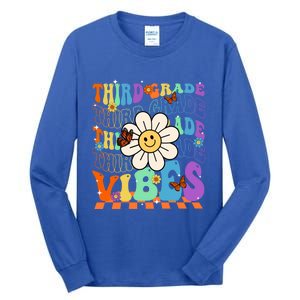 Groovy Hippie Smile Third Grade Vibes Back To School Gift Tall Long Sleeve T-Shirt