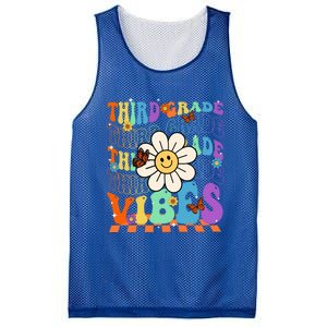 Groovy Hippie Smile Third Grade Vibes Back To School Gift Mesh Reversible Basketball Jersey Tank