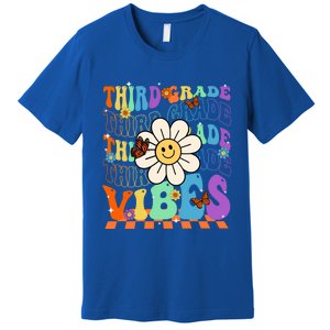 Groovy Hippie Smile Third Grade Vibes Back To School Gift Premium T-Shirt