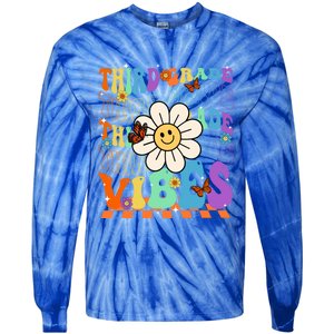 Groovy Hippie Smile Third Grade Vibes Back To School Gift Tie-Dye Long Sleeve Shirt