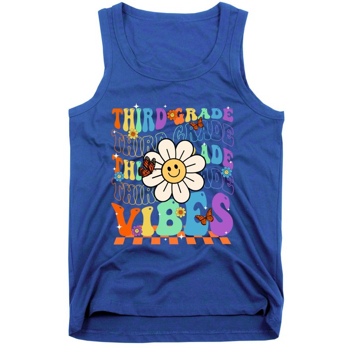 Groovy Hippie Smile Third Grade Vibes Back To School Gift Tank Top