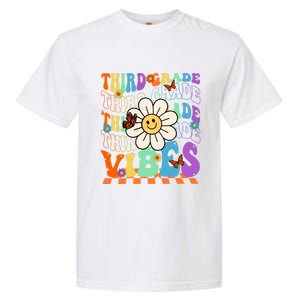 Groovy Hippie Smile Third Grade Vibes Back To School Gift Garment-Dyed Heavyweight T-Shirt