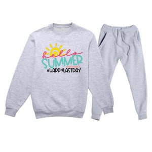 Graduation Hello Summer Happy Last Day Teacher Premium Crewneck Sweatsuit Set