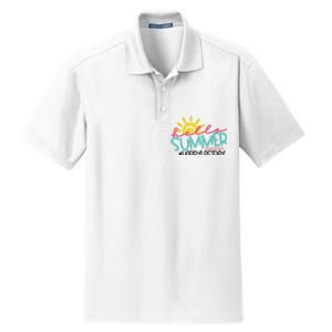 Graduation Hello Summer Happy Last Day Teacher Dry Zone Grid Polo