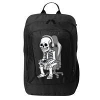 Gaming Halloween Skeleton Scary Gamer City Backpack