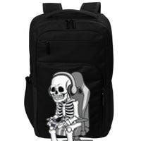 Gaming Halloween Skeleton Scary Gamer Impact Tech Backpack