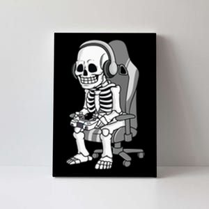 Gaming Halloween Skeleton Scary Gamer Canvas