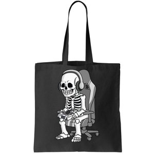 Gaming Halloween Skeleton Scary Gamer Tote Bag