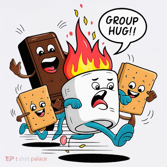 Group Hug Smores Marshmallow Chocolate Funny Camping T-Shirt