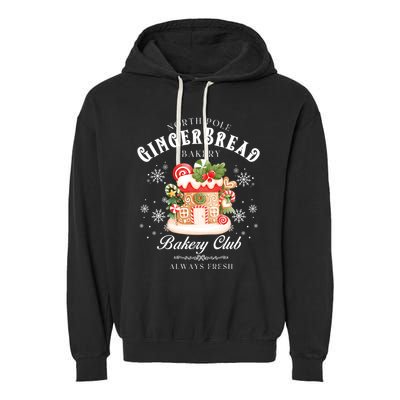 Gingerbread House Snowflake Wintertime Christmas Eve Gift Garment-Dyed Fleece Hoodie