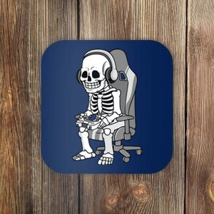 Gaming Halloween Skeleton Scary Gamer Coaster