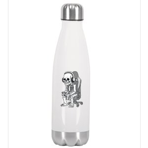 Gaming Halloween Skeleton Scary Gamer Stainless Steel Insulated Water Bottle