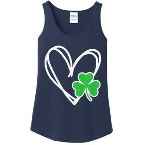 Girl Heart St Patricks Day Shamrock Irish Ladies Essential Tank