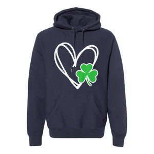 Girl Heart St Patricks Day Shamrock Irish Premium Hoodie